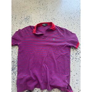 Polo by Ralph Lauren Mens Striped Polo Shirt Red Blue Green Logo L